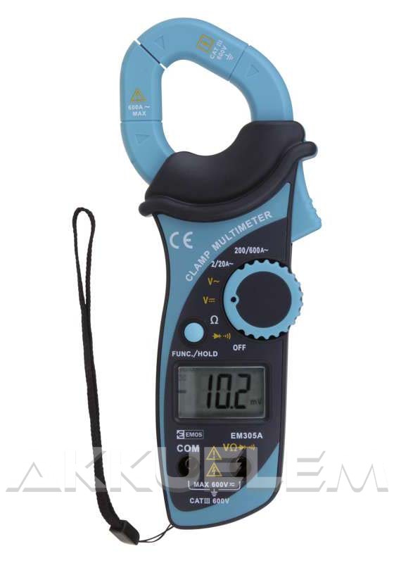   Digitális multiméter lakatfogóval 2-600V 2-600A + 2xCR2032 M0305