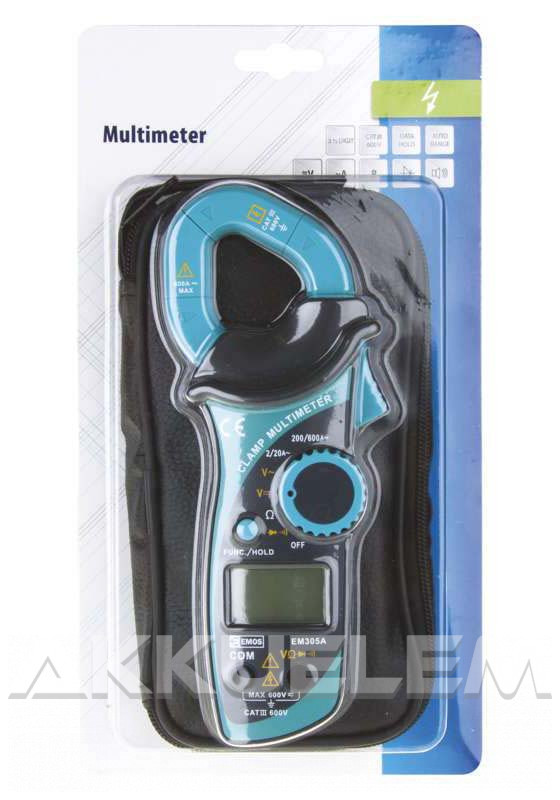 Digitális multiméter lakatfogóval 2-600V 2-600A + 2xCR2032 M0305