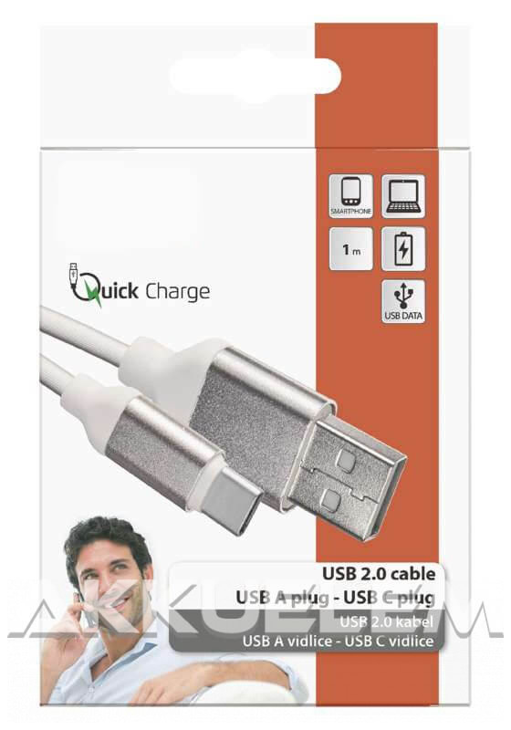 USB C kábel 1m fehér SM7025W