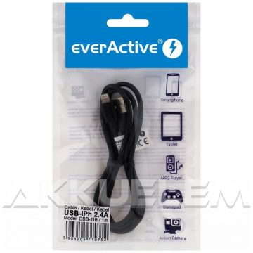 everActive USB-IPhone kábel 2,4A 1m vászon borít.
