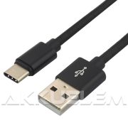 everActive USB-C kábel 3A 1 m FEKETE vászon borít.
