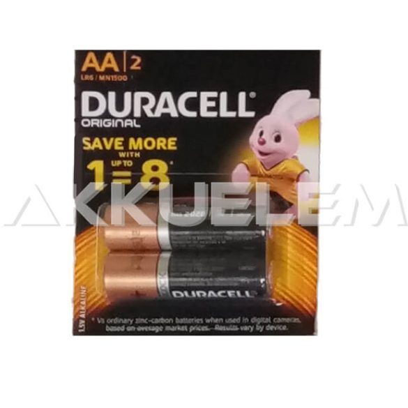 Duracell Original MN1500 LR6 AA tartós elem Duralock 2db/bliszter (ár/db)