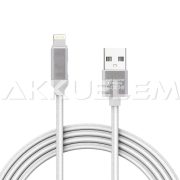 USB töltő + fejhallgató iPhone 1m 2A EZÜST színű