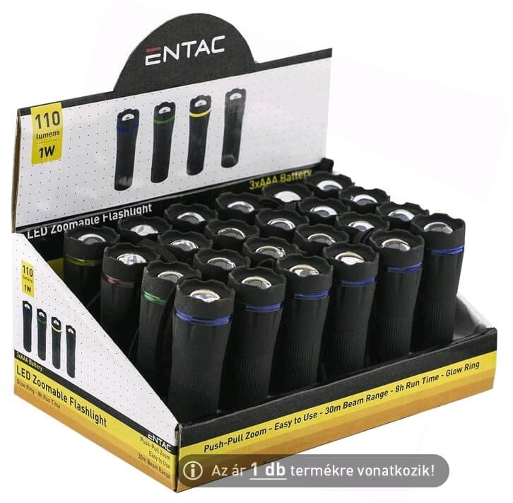 Entac 3W Zoom plasztik zseblámpa 3AAA