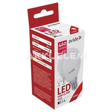 Avide Globe Mini G45 E14 6W 460lm 3000K LED-izzó 3év gar.