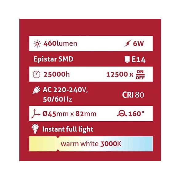 Avide Globe Mini G45 E14 6W 460lm 3000K LED-izzó 3év gar.