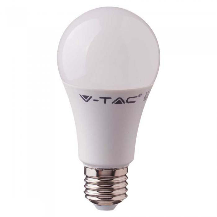 V-TAC E27 A60 A+ mozgásérzékelős 9W 806lm 4000K LED-izzó