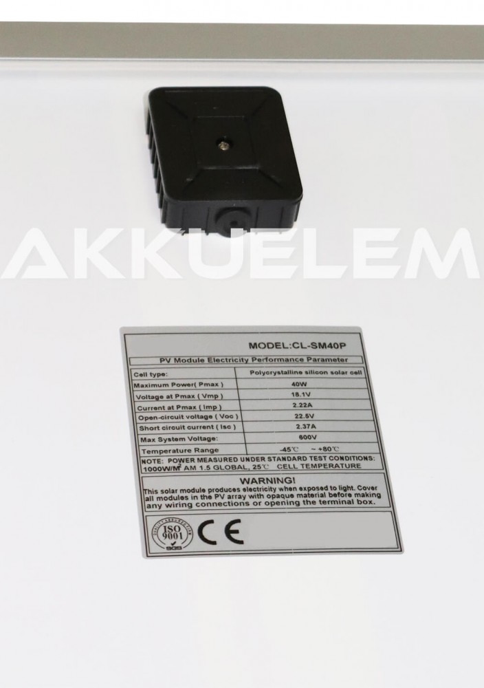 Napelem panel 40W 540x510x25mm