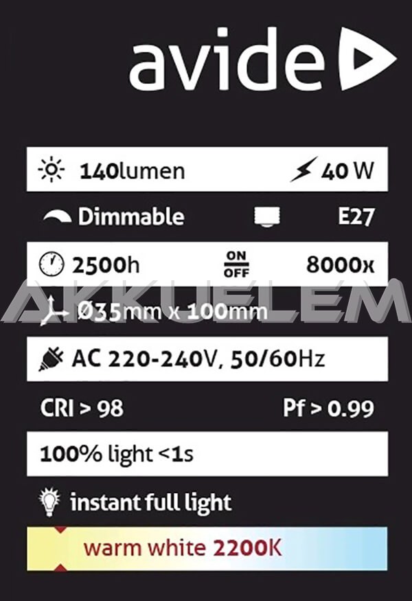Avide Special Dekor Edison E14 C35 40W nosztalgia Wolfram izzó