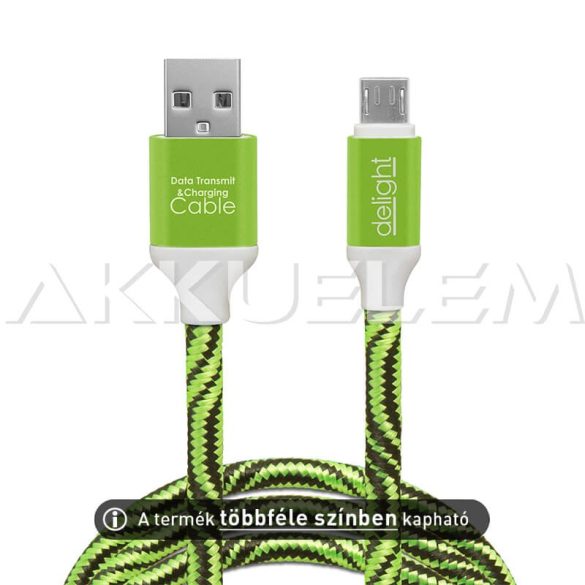 USB adatkábel microUSB szövet bevonat 2m