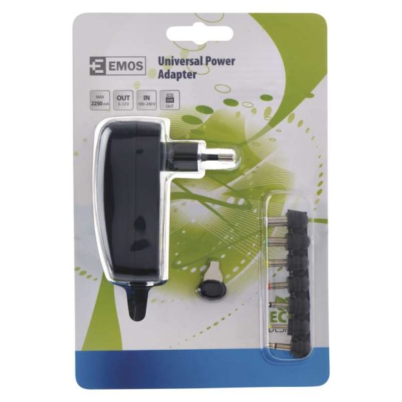 Univerzális töltő-adapter 2,25A 3-12V 7 csatlakozóval + USB N3113