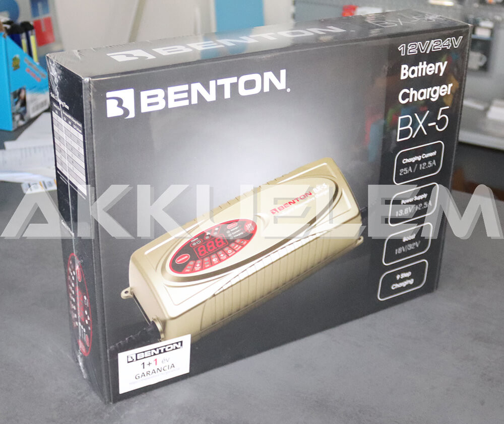 BENTON BX-5 12V/24V akkumulátortöltő 25A/12,5A