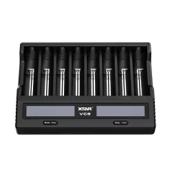   XTAR VC8 Li-ion/Ni-MH QC-USB-s akkumulátor töltő-tesztelő