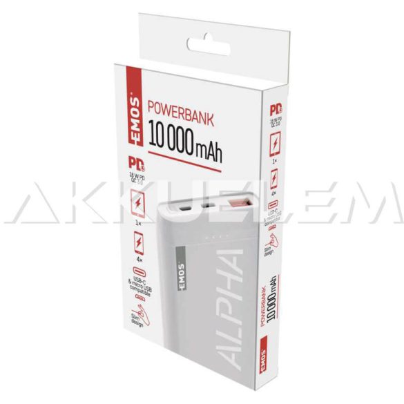 Külső akkumulátor USB-C 10000mAh fehér