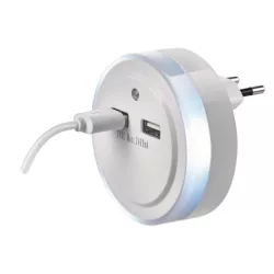   2 x USB töltő adapter 5V 2,4A + éjszakai fény, érzékelővel