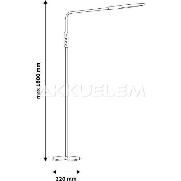 Avide REMO LED állólámpa 9W 500lm távir. FEHÉR