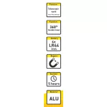 Elemlámpa kihúzható, hajlítható nyakkal 1W + 4xLR44 elem