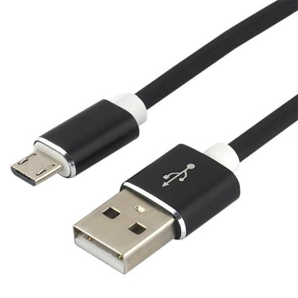 everActive USBA 2.0-micro USB 1,5m kábel 2,4A fekete 480Mbps-ig szilikon gyors
