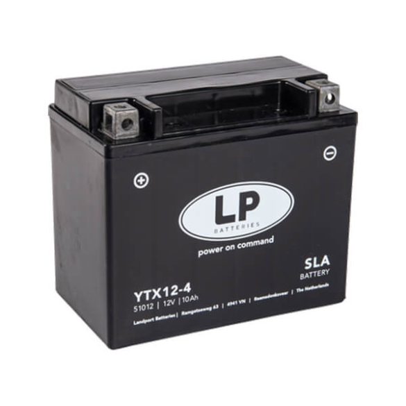 LandPort 12V 10Ah 180A YTX12-4 51012 motorkerékpár akkumulátor AGM BAL+