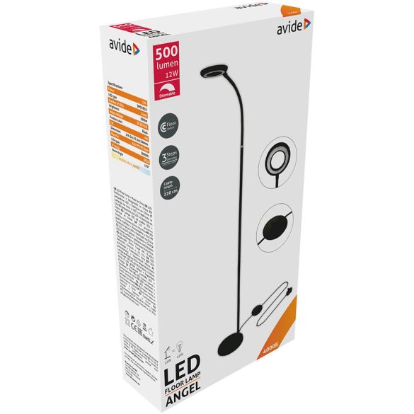 Avide LED álló lámpa ANGEL 12W 500lm fekete