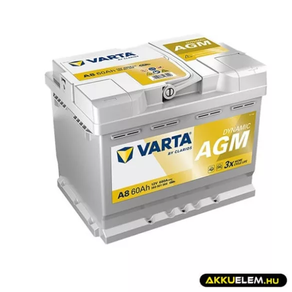 VARTA 12V AGM 60Ah 680A A8 Dynamic autó akkumulátor 560901 START-STOP