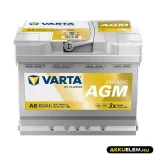 VARTA 12V AGM 60Ah 680A A8 Dynamic autó akkumulátor 560901 START-STOP