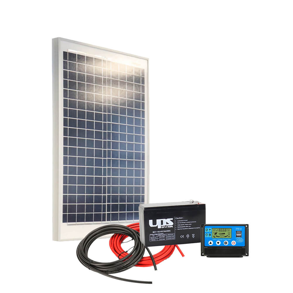 AKKUELEM MINI Napelem csomag | 10A PWM | 30W Solar | 9Ah UPSPower akku