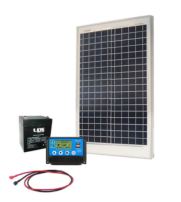 AKKUELEM MINI Napelem csomag | 10A PWM | 20W Solar | 4Ah UPSPower akku