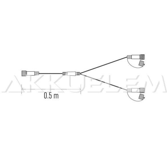 Fényfüzér elosztó kábel 0,5m IP44 lánc CNT