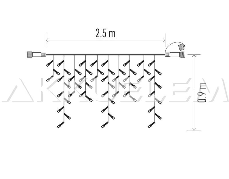 Karácsonyi fényfüzér 100LED karácsonyi 2,5 x 0,9m IP44 lánc jégcsap CW CNT