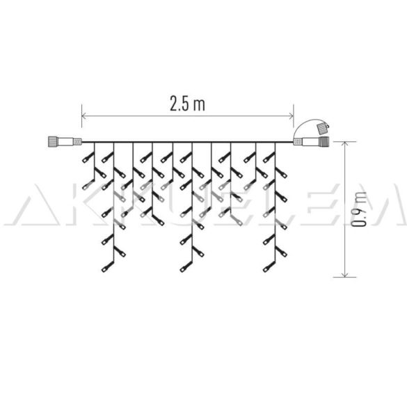 Karácsonyi fényfüzér 100LED karácsonyi 2,5 x 0,9m IP44 lánc jégcsap CW CNT