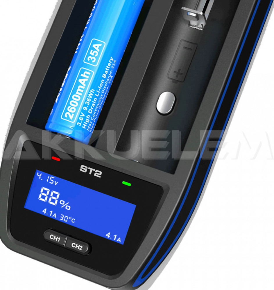 XTAR ST2 két csatornás USB Type-C Li-Ion gyorstöltő