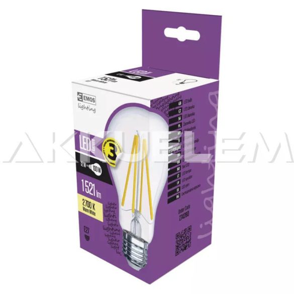 Classic E27 A60 12W 100w 360° 2700K LED 1521lm Filament WW A++ COB LED-izzó