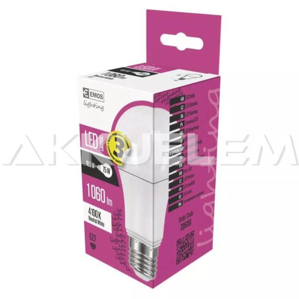 Classic E27 A60 10,5W 300° 4000K 1060lm LED izzó