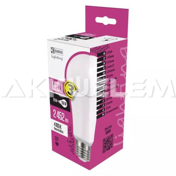 Classic E27 2452lm 20W 150W 4000K LED-izzó