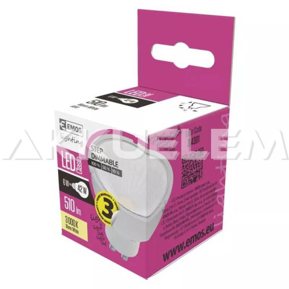 Classic GU10 6W 120° 3000K 510lm LED-izzó