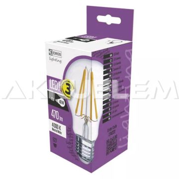 Classic E27 A60 4W 360° 4000K 470lm filament LED-izzó