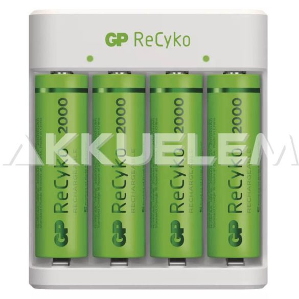 GP ReCyko E411 USB-s akkutöltő + 4db 2000mAh AA akku