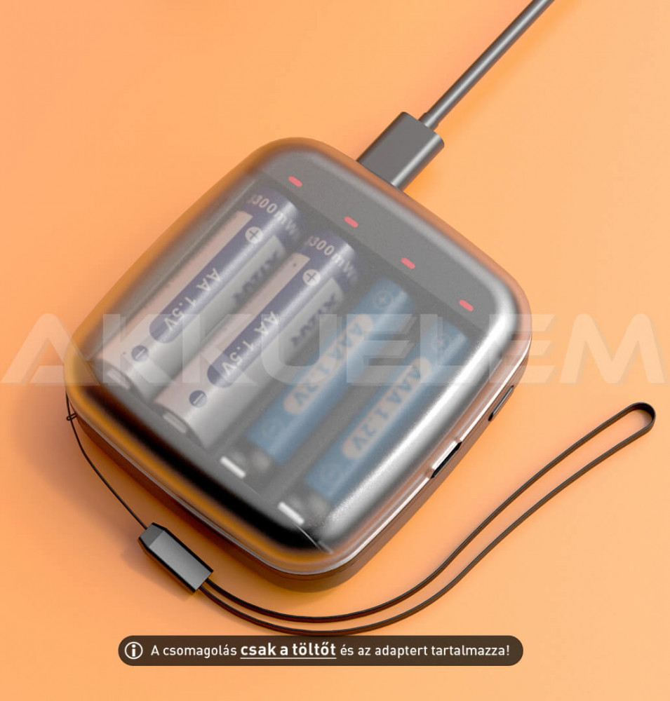 XTAR BC4 négy csatornás 1.5V Li-ion / 1.2V Ni-MH AA/AAA USB-s akkutöltő