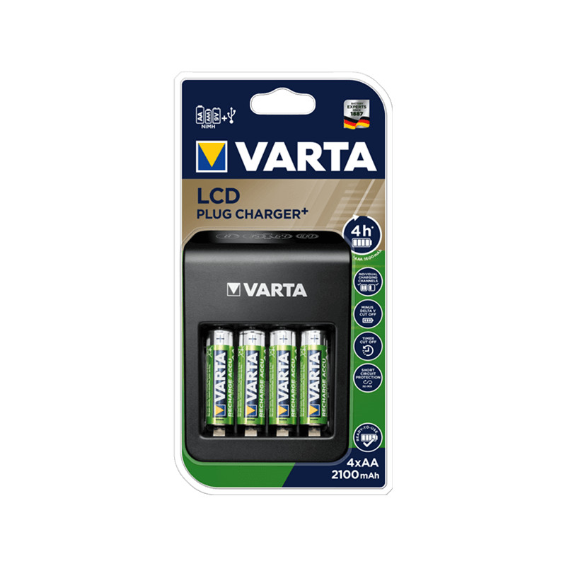 Varta 9V / AA / AAA  Ni-MH akkutöltő + 4x2100mAhAA + USB 57687