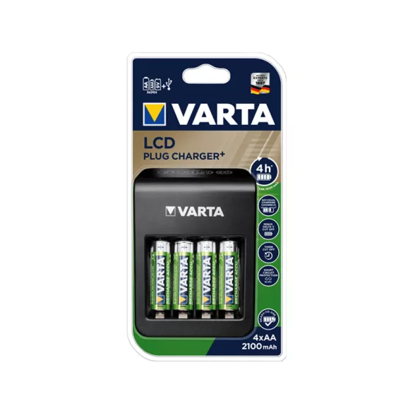 Varta 9V / AA / AAA  Ni-MH akkutöltő + 4x2100mAhAA + USB 57687