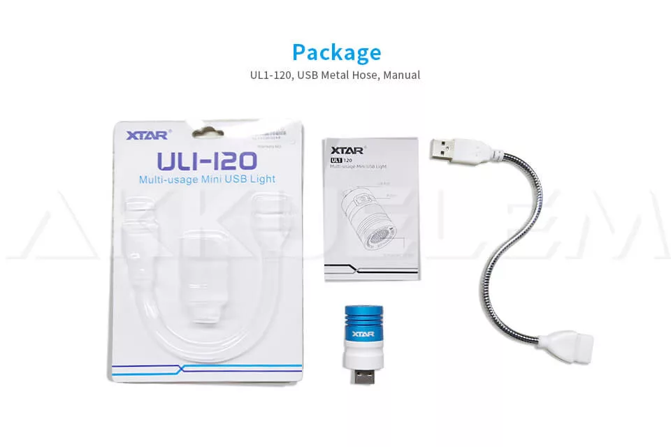 XTAR UL1-120 USB lámpa + hajlítható fém kábel