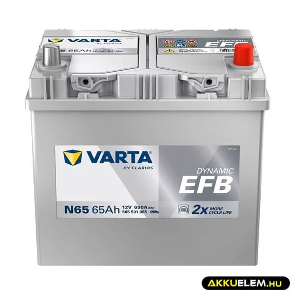 VARTA 12V EFB 65Ah 565501 start-stop autó akkumulátor Asia JOBB+ N65