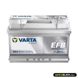 VARTA 12V EFB 65Ah 650A 565500 START-STOP D54 autó akkumulátor JOBB+ 