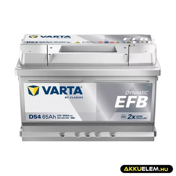 VARTA 12V EFB 65Ah 650A 565500 START-STOP D54 autó akkumulátor JOBB+ 