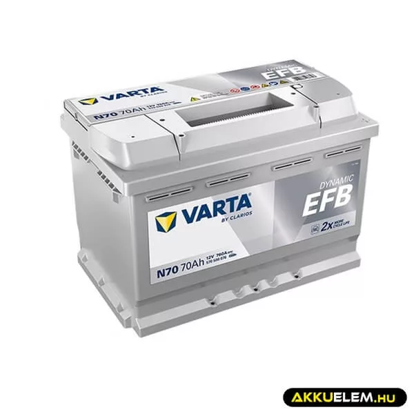  Varta 12V EFB 70Ah 570500 START-STOP N70 autó akkumulátor JOBB+