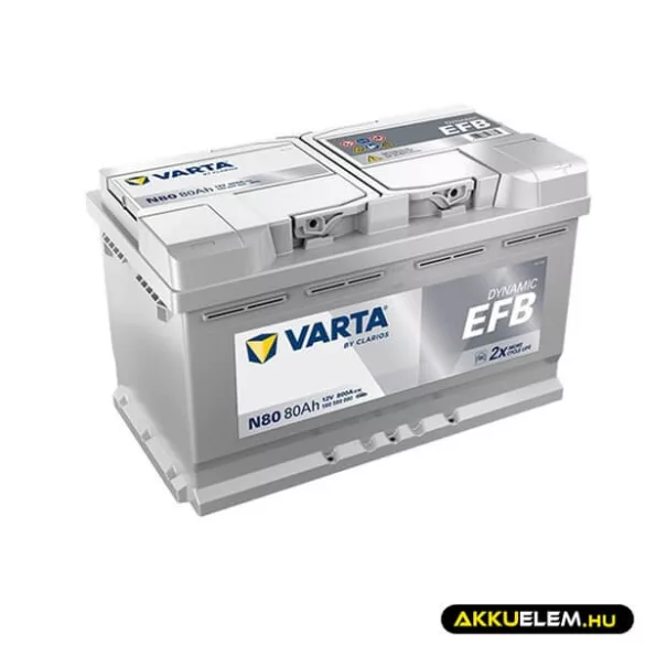 VARTA 12V EFB 80Ah 800A 580500 Start-stop autó akkumulátor N80 JOBB+