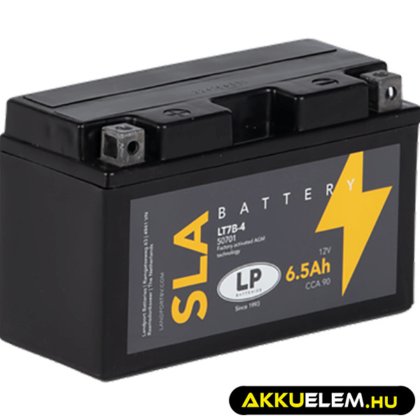 Landport motorkerékpár akkumulátor 12V 6Ah 110A GT7B-4 / YT7B-4 BAL+ Gyz