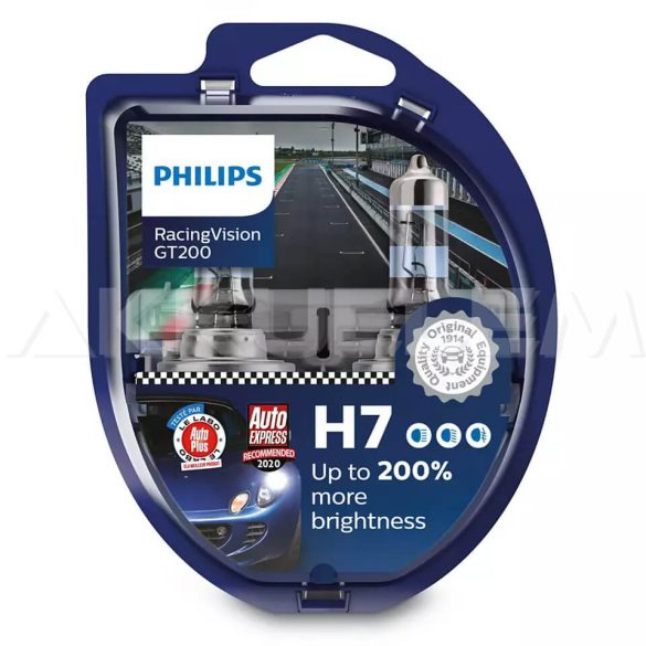 Philips Racing Vision H7 12V 6055W GT 200% autó fényszóró izzó (2db/bliszter)