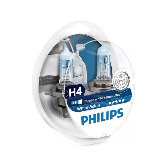 Philips WhiteVision H4 12V 6055W autó fényszóró izzó W5W (2db/bliszter)